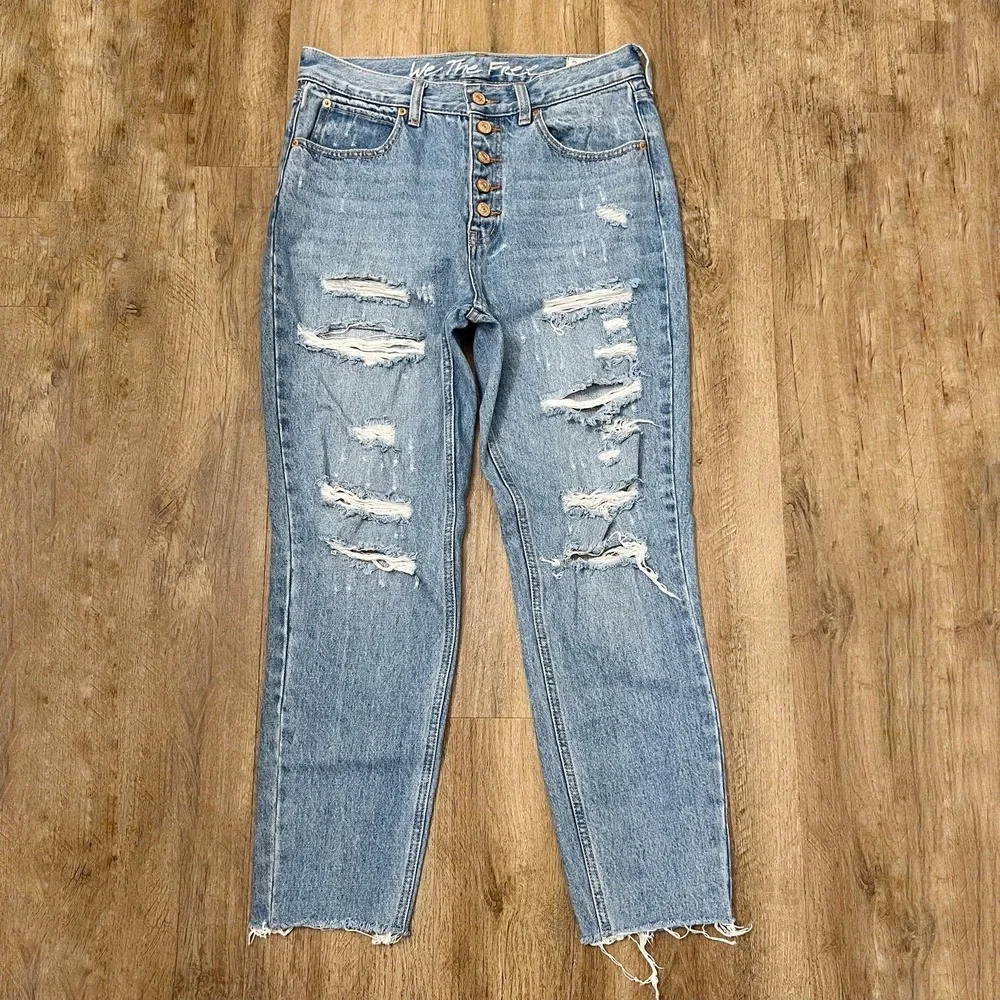 Free People We The Free Blossom Rigid Skinny Jeans‎ in Blue